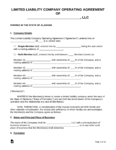 alabama-llc-operating-agreement-template
