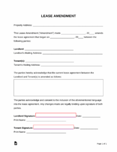 Amendment to Lease Agreement Template amendment-to-lease-agreement-template