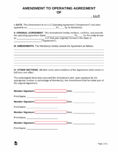 amendment-to-llc-operating-agreement-template