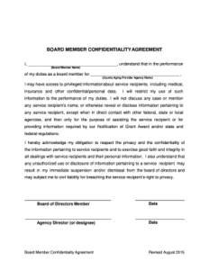 board-of-directors-confidentiality-agreement-template