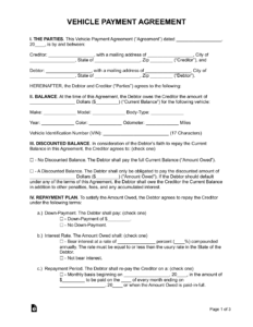 car-payment-plan-agreement-template