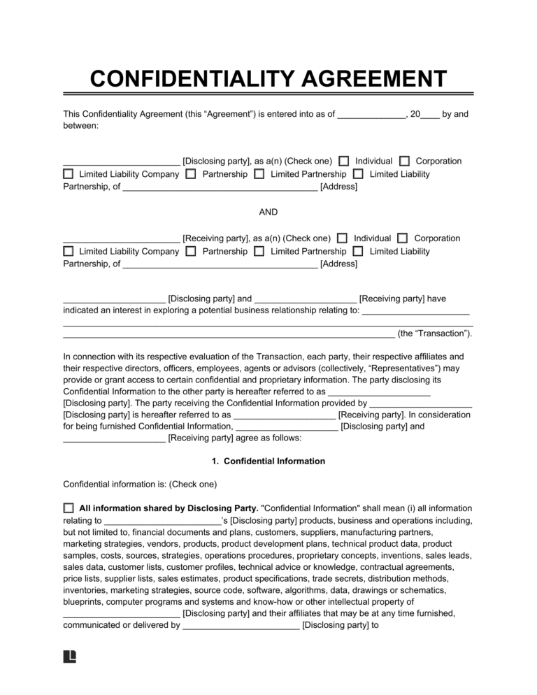 Patent Non Disclosure Agreement Template
