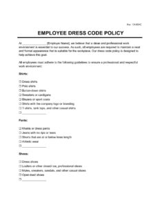 company-uniform-policy-agreement-template