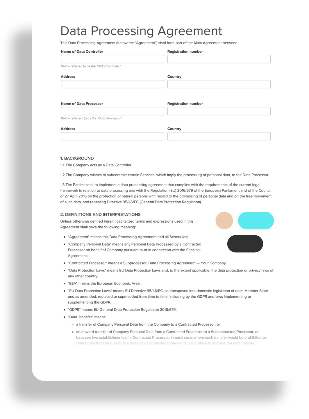 Data Processing Agreement Template USA