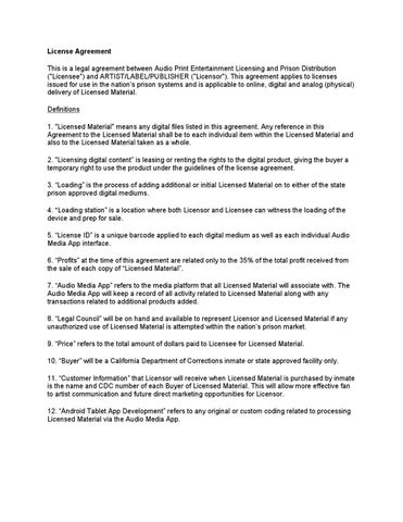 Digital Content License Agreement Template