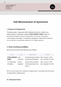 dod-memorandum-of-agreement-template