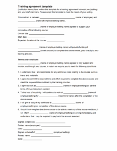 employee-training-training-agreement-template