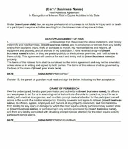 equine-hold-harmless-agreement-template