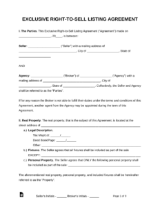 exclusive-right-to-sell-agreement-template