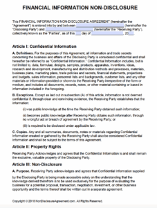 financial-non-disclosure-agreement-template