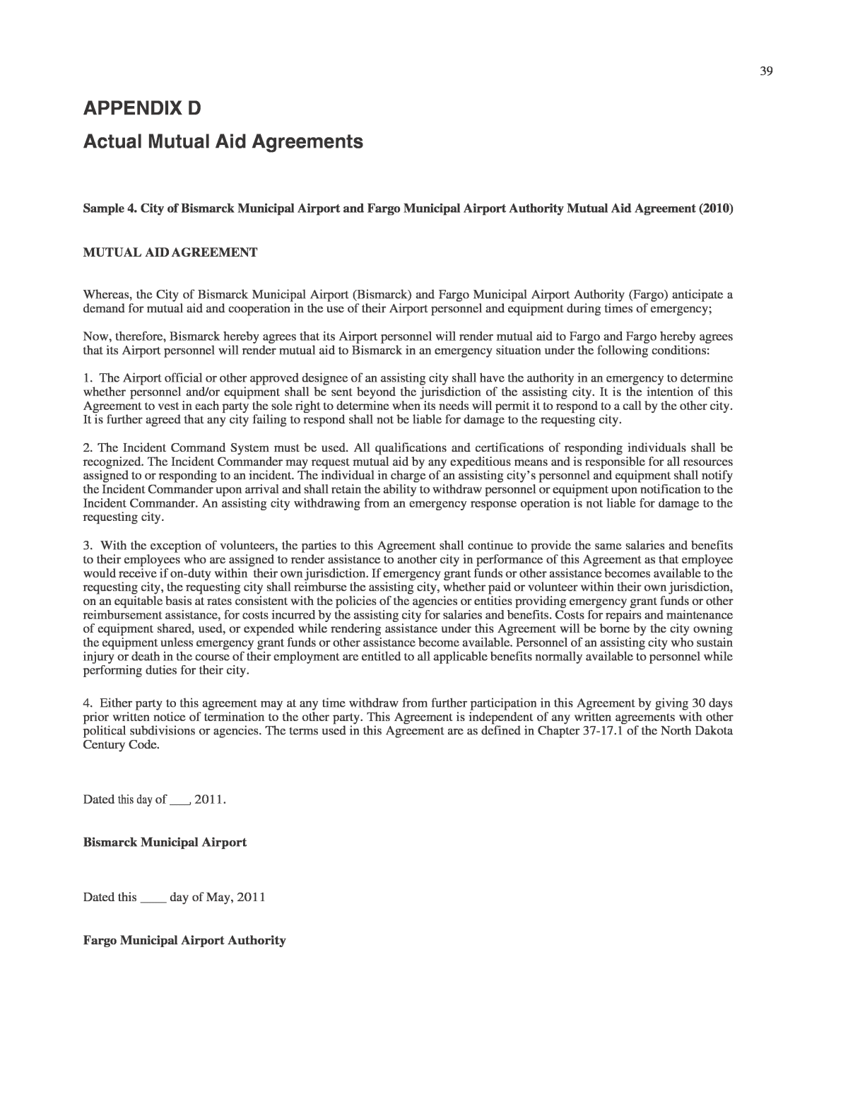 Fire Department Automatic Aid Agreement Template