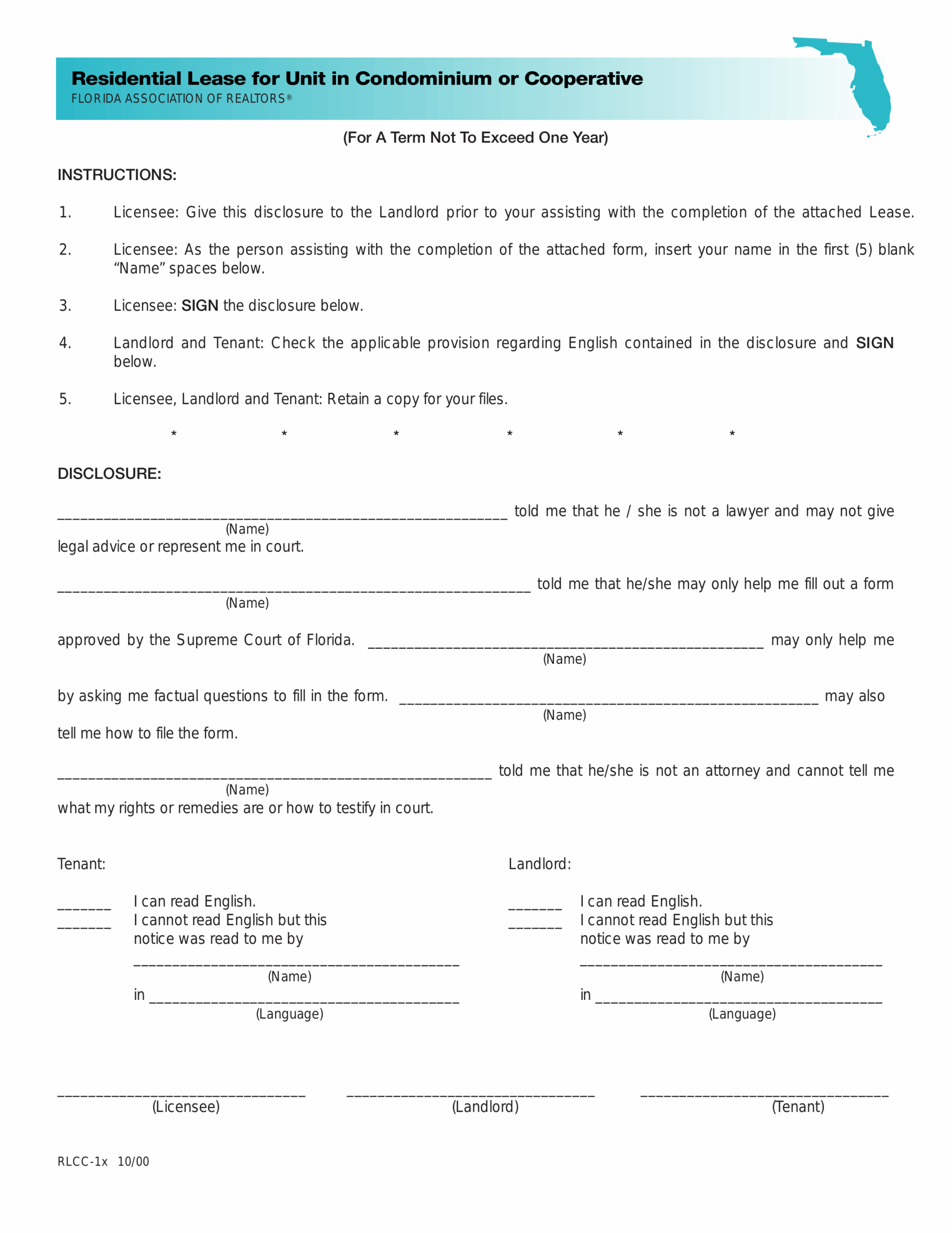 Florida Condo Lease Agreement Template