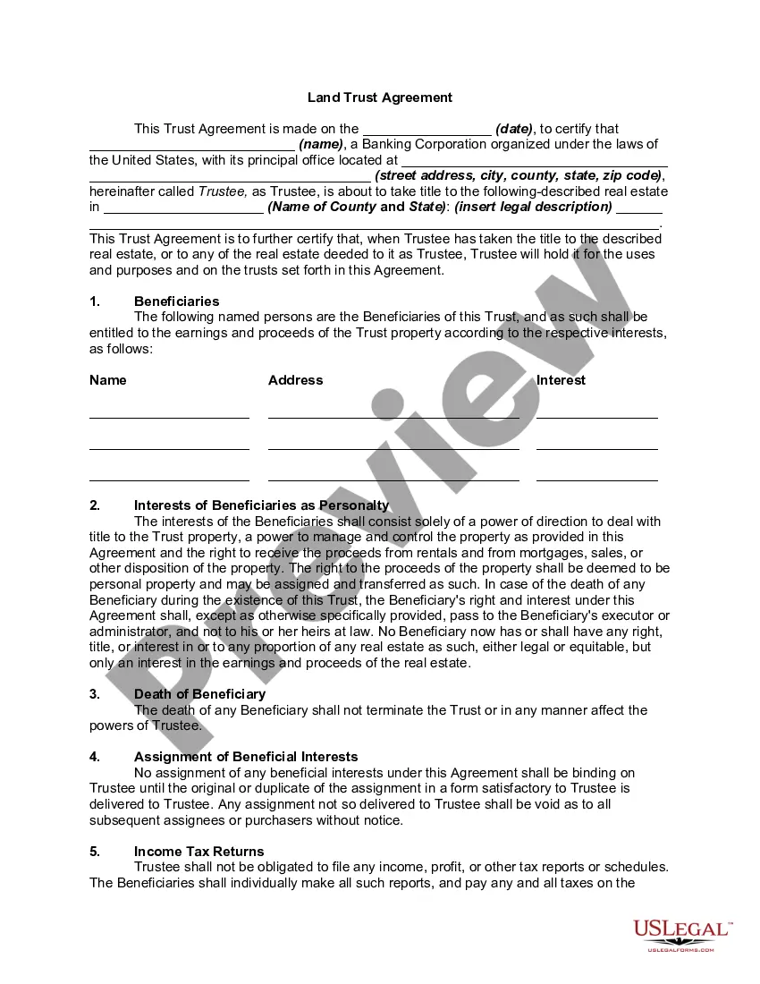 Florida Land Trust Agreement Template