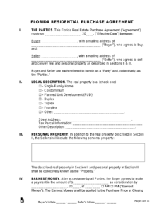 florida-real-estate-purchase-agreement-template