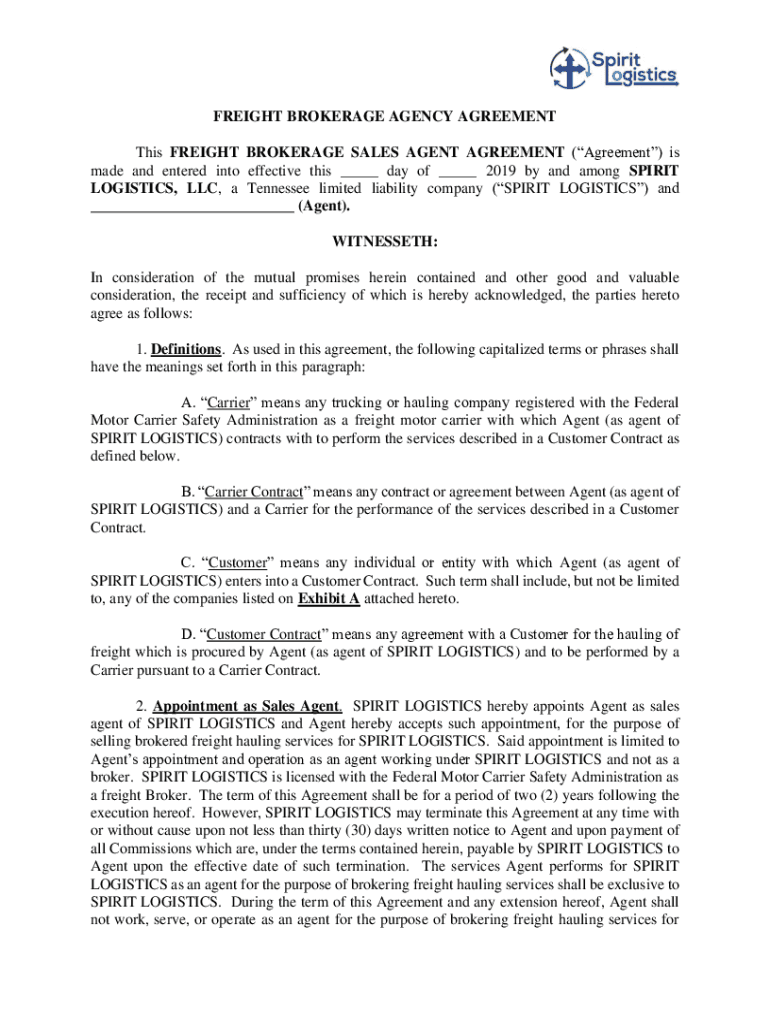 Freight Broker Agent Agreement Template
