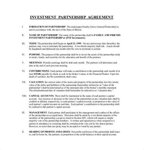 Friends And Family Investment Agreement Template