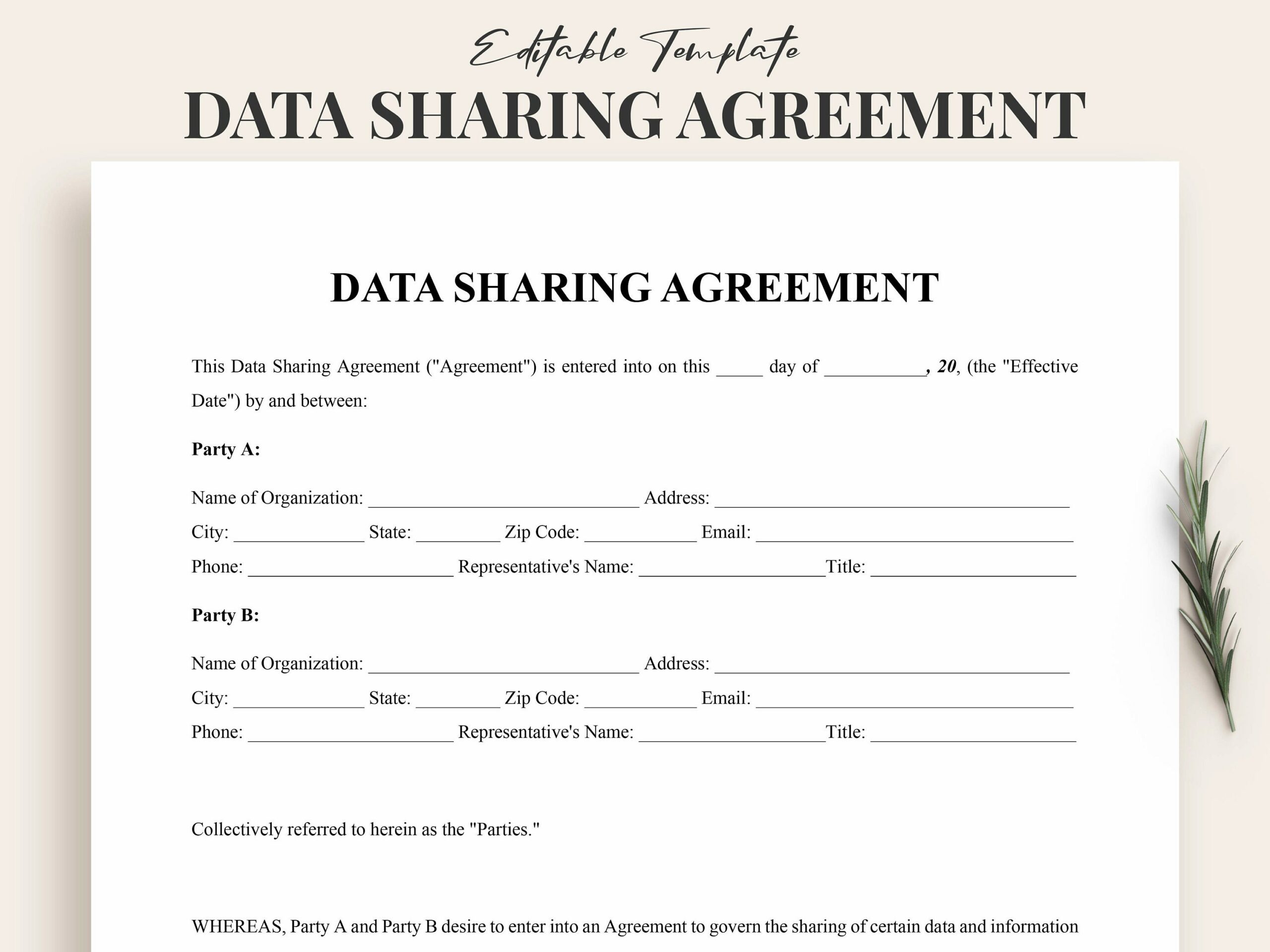 Gdpr Data Sharing Agreement Template