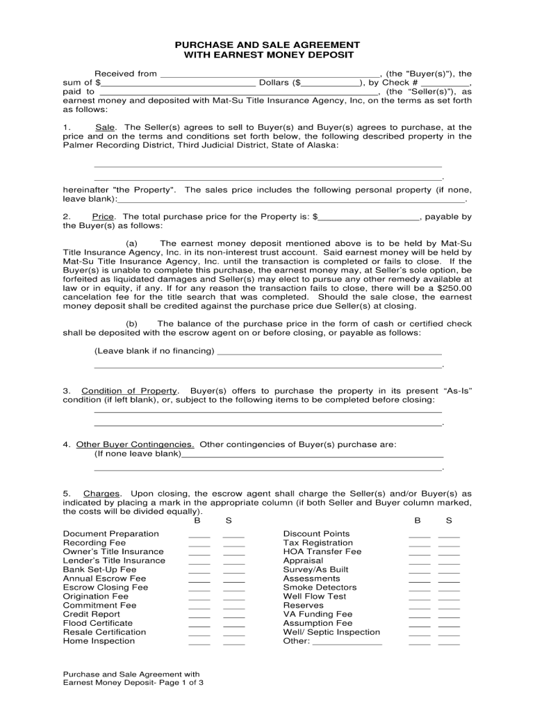 Good Faith Deposit Agreement Template