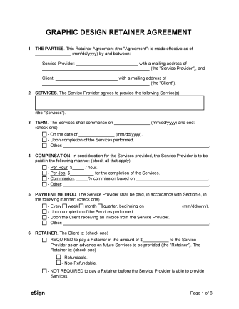 Graphic Design Retainer Agreement Template