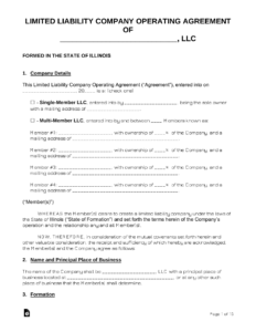 illinois-llc-operating-agreement-template