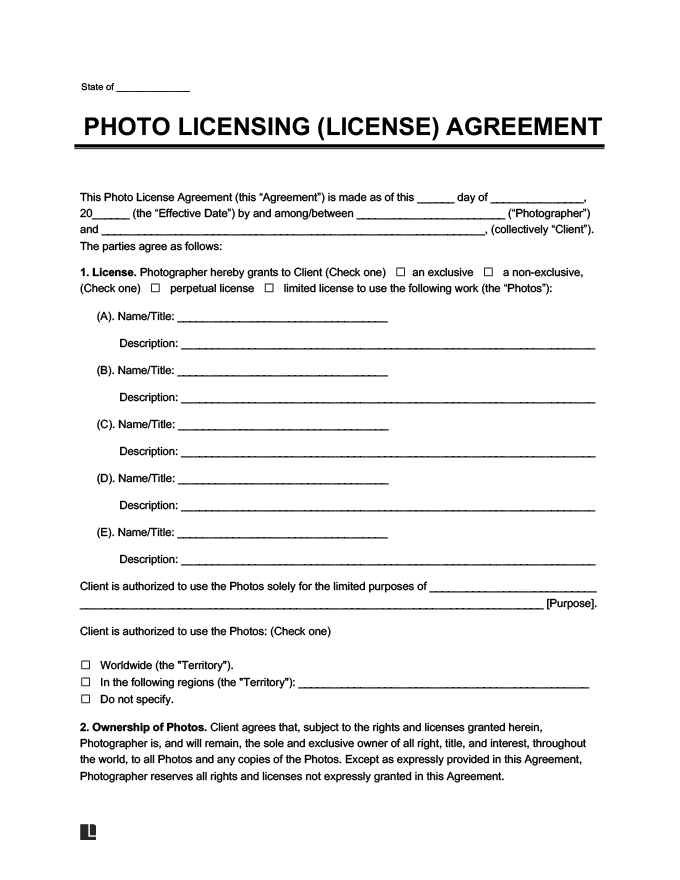 Image Usage Rights Agreement Template