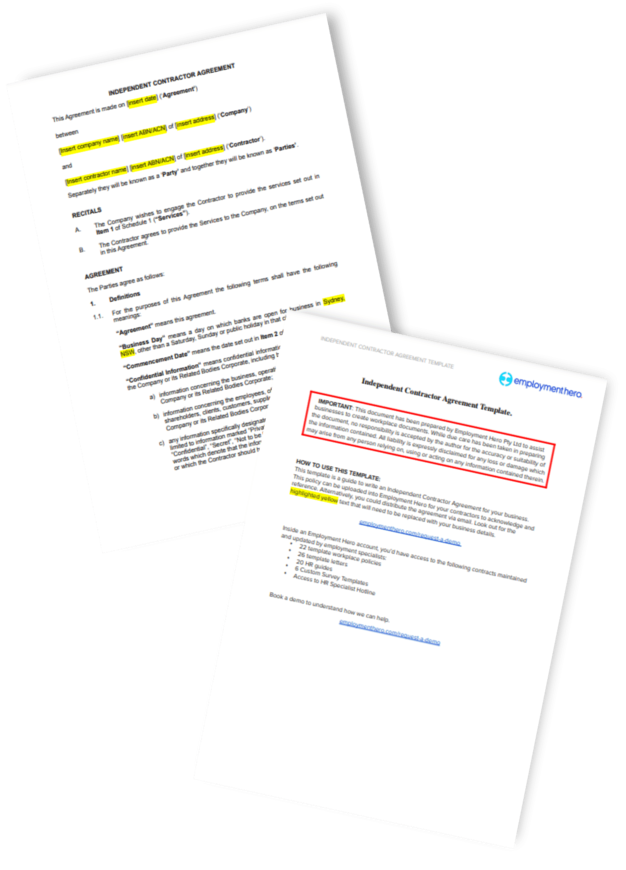 Independent Contractor Agreement Template Australia