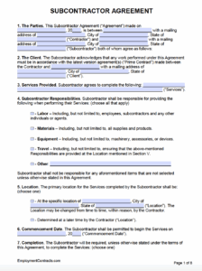 labour-only-subcontractor-agreement-template