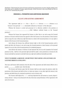 Leave and License Agreement Template leave-and-license-agreement-template
