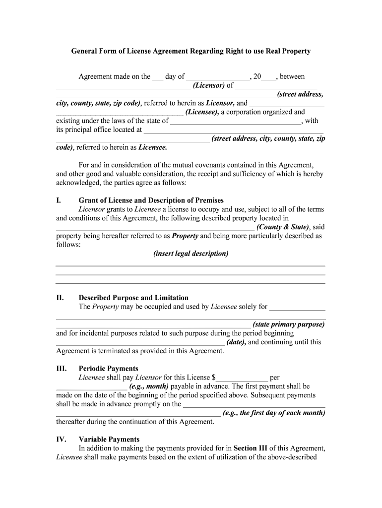 License to Occupy Agreement Template