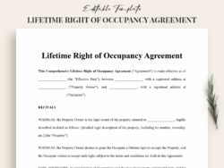 lifetime-right-of-occupancy-agreement-template