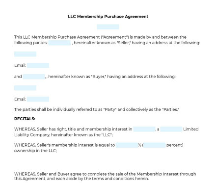 LLC Membership Admission Agreement Template