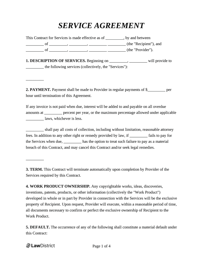 Long Term Service Agreement Template
