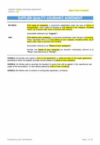 medical-device-supplier-quality-agreement-template