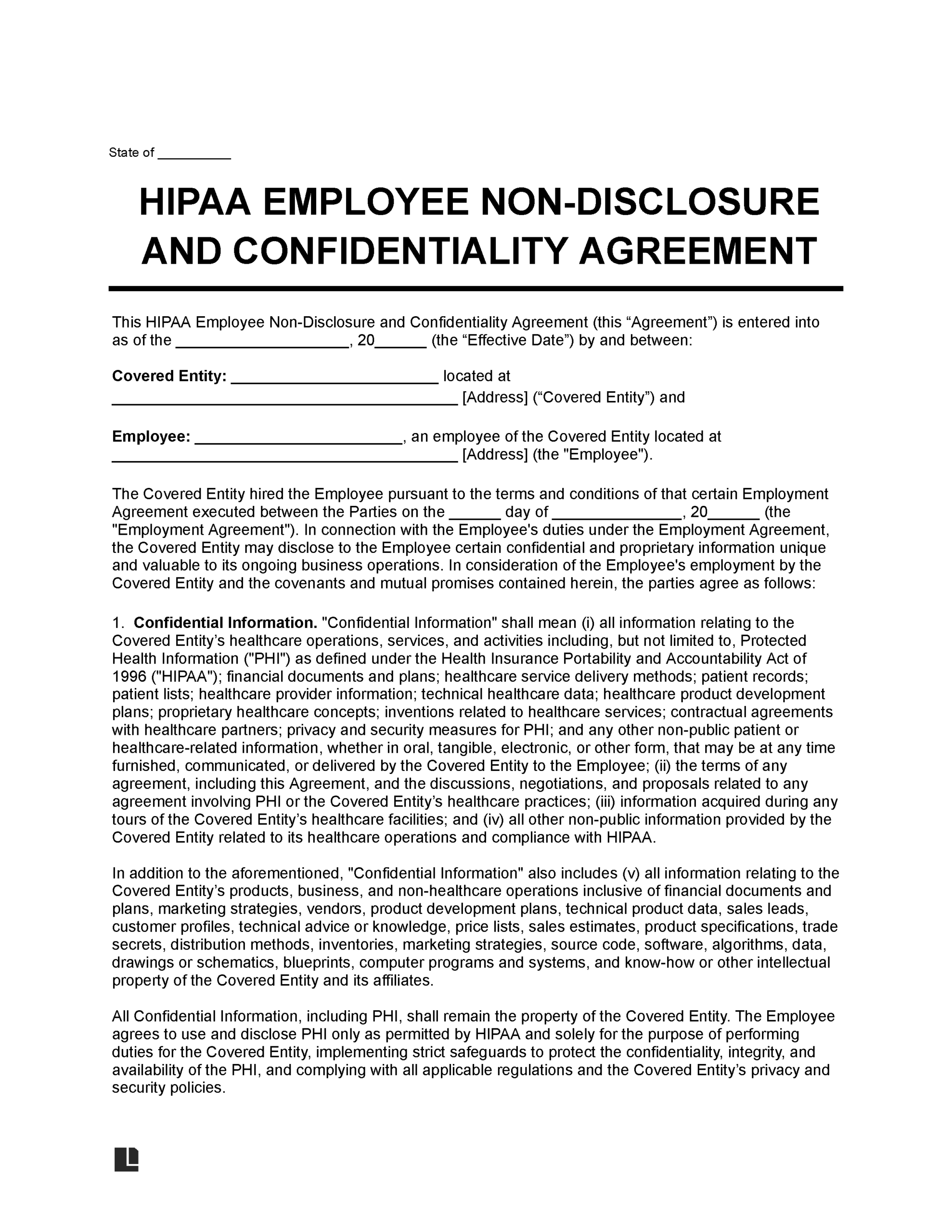 Medical Employee Confidentiality Agreement Template