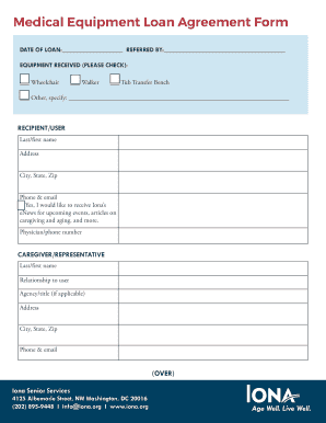 Medical Equipment Loan Agreement Template