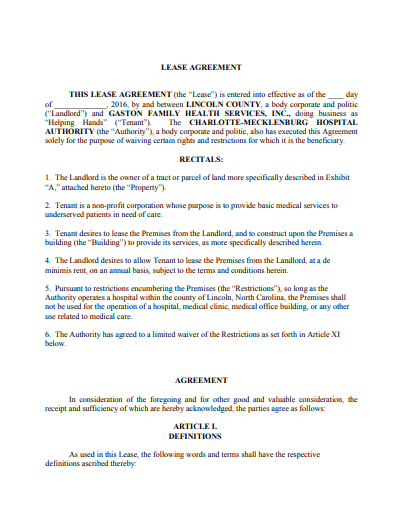 Medical Office Lease Agreement Template