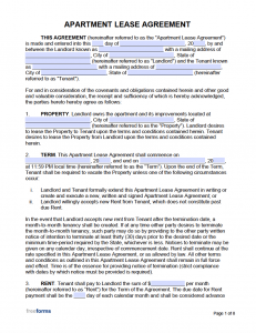 Mid Term Lease Agreement Template