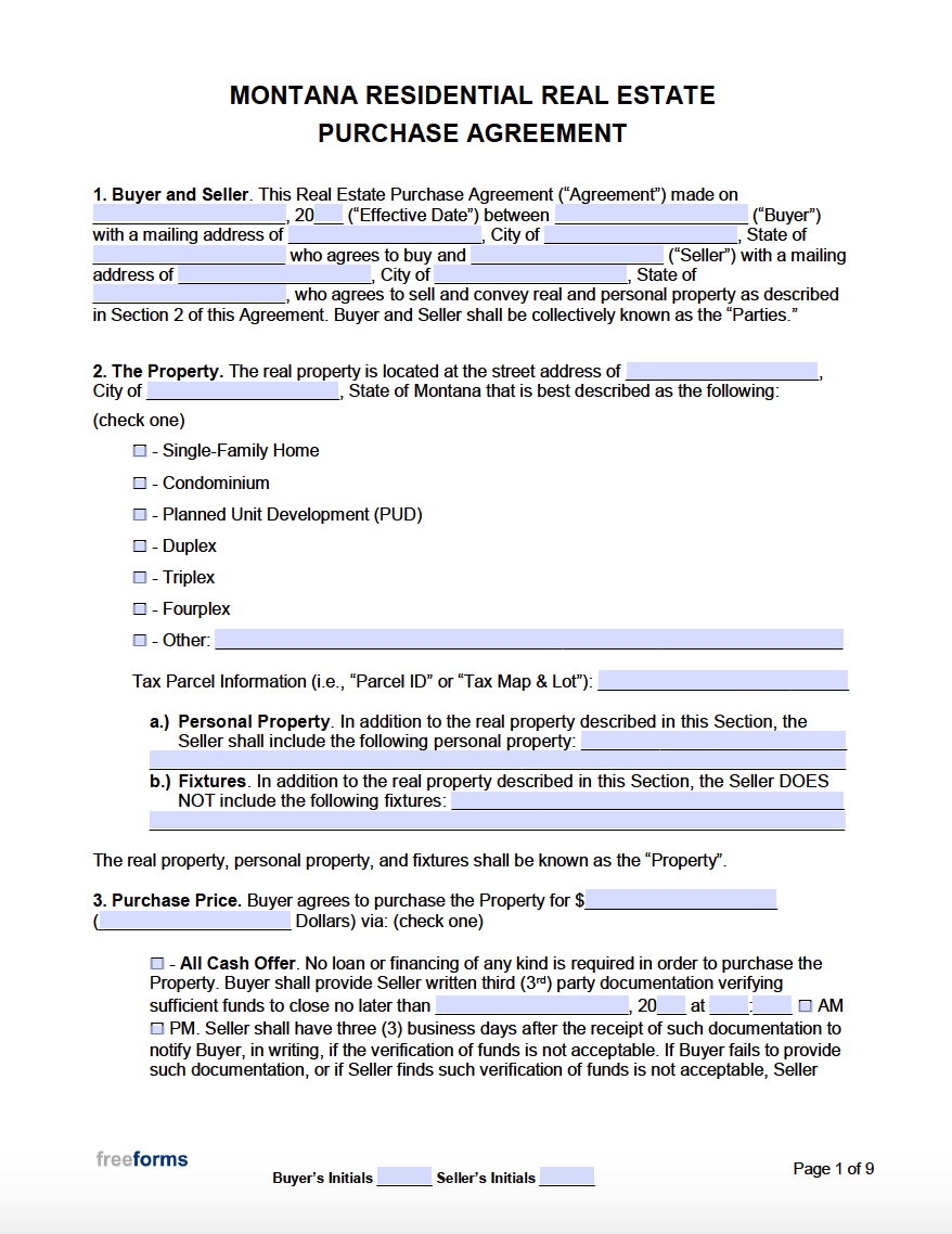 Montana Buy Sell Agreement Template