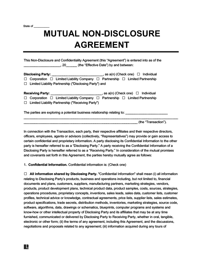 Multi Party Non Disclosure Agreement Template