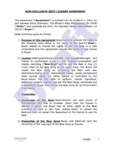 non-exclusive-music-license-agreement-template