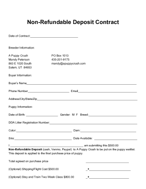 Non Refundable Payment Agreement Template