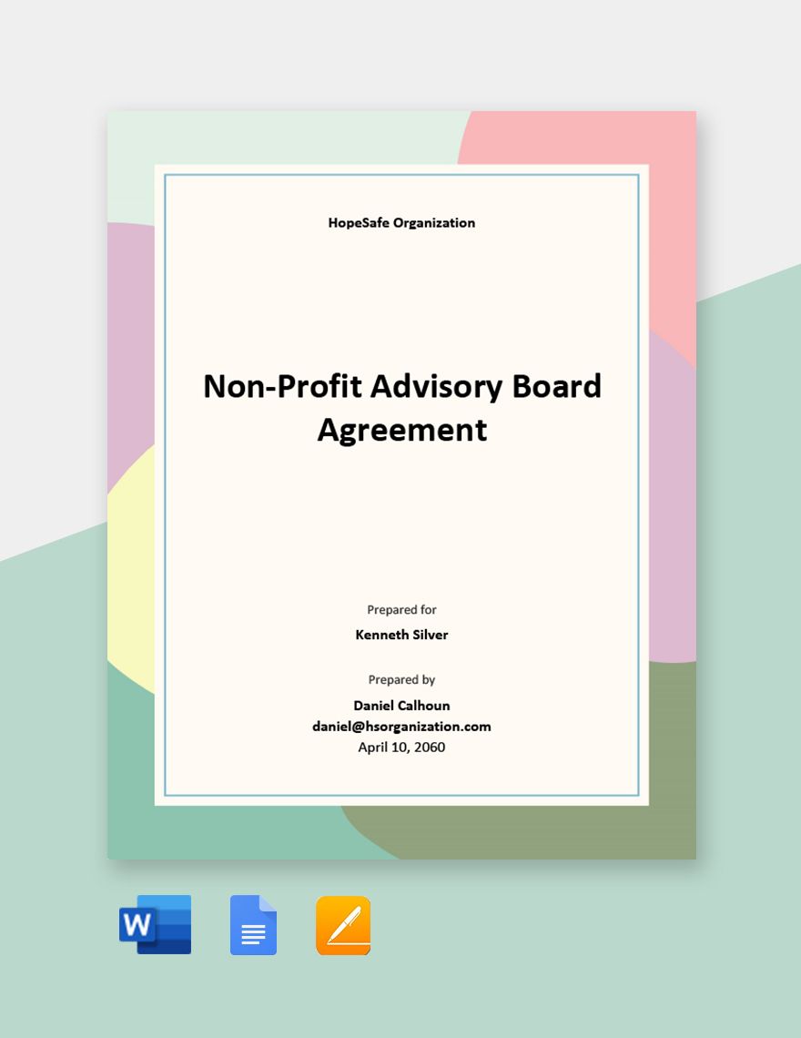 Nonprofit Advisory Board Agreement Template