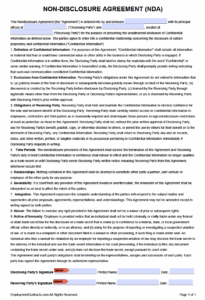 One Page Confidentiality Agreement Template one-page-confidentiality-agreement-template