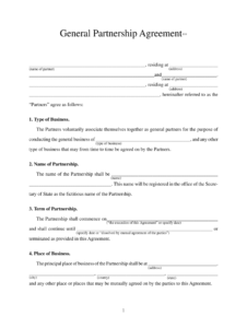 one-page-partnership-agreement-template