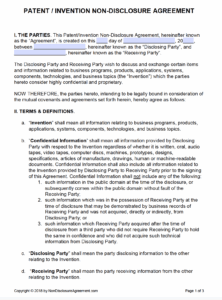 patent-non-disclosure-agreement-template