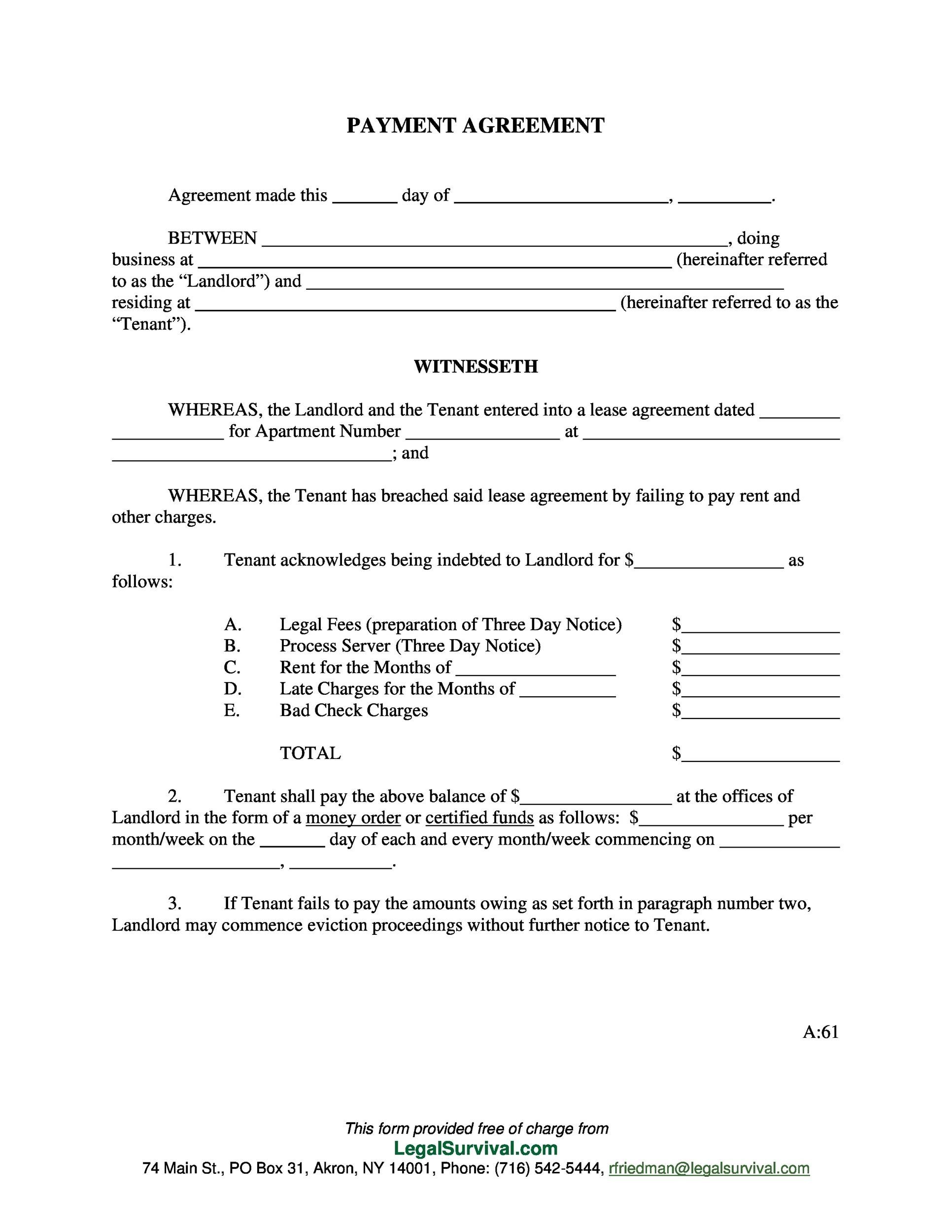 Payment Agreement Template Between Two Parties