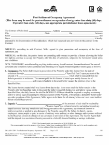 post-closing-occupancy-agreement-template