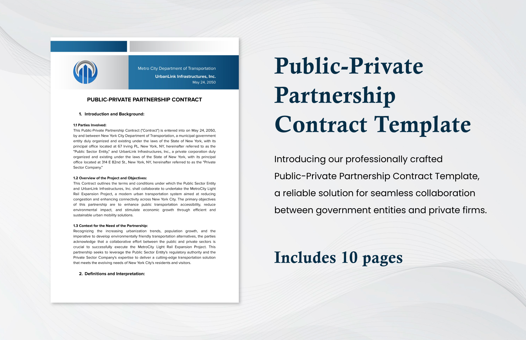 Public Private Partnership Agreement Template