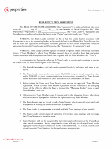 real-estate-team-member-agreement-template