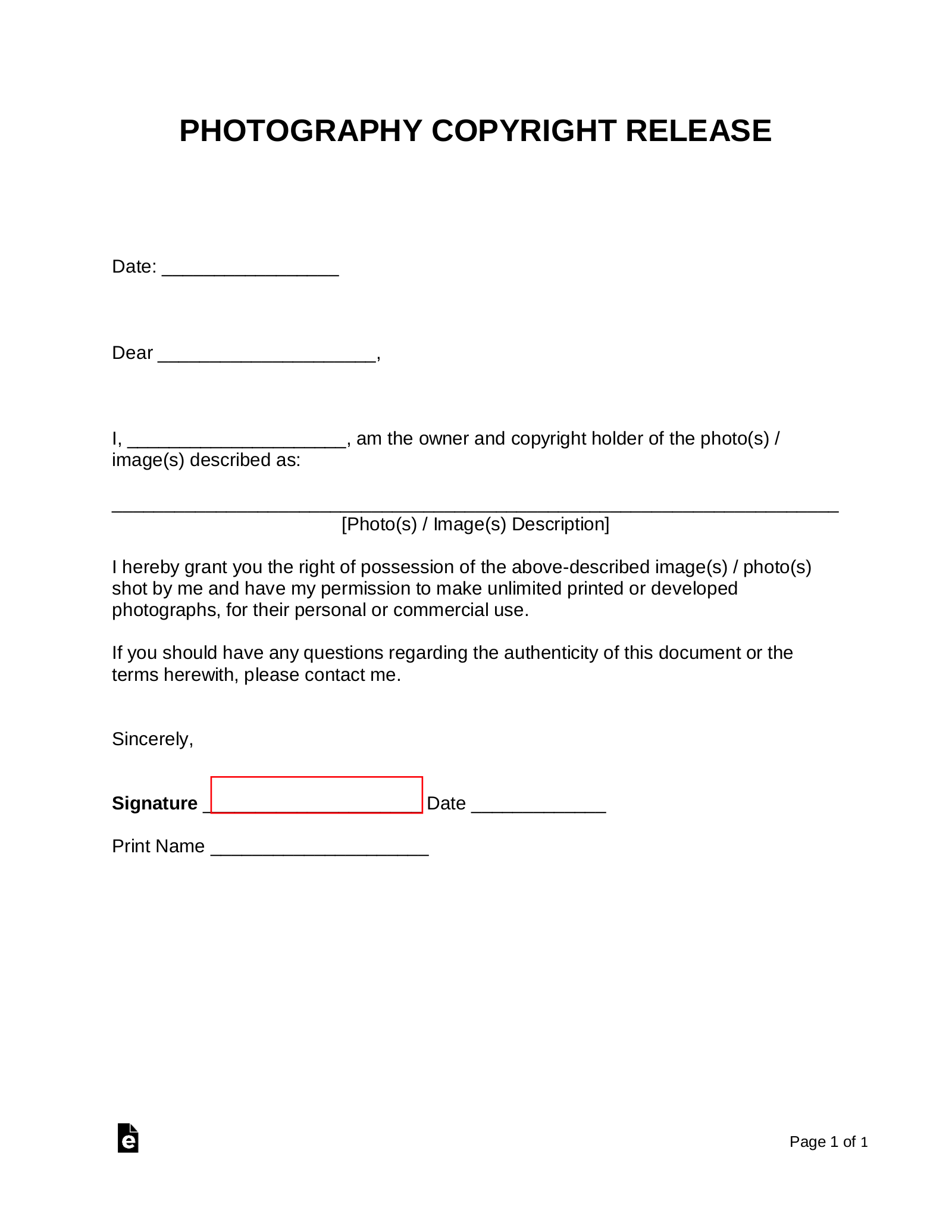 Release Of Copyright Agreement Template